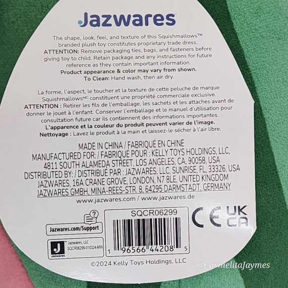 DAMARIS 🍉🦛 Watermelon Hippo Crossover Original Squishmallow By Kellytoy NWT - Picture 8 of 8